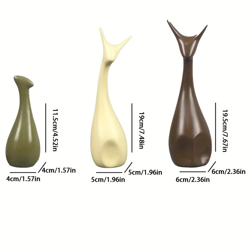 Conjunto de 4 Figuras Decorativas Familia de Jirafas