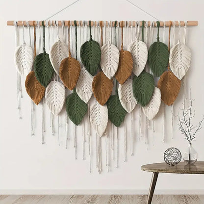 Tapiz Bohemio Macramé Hojas del Bosque