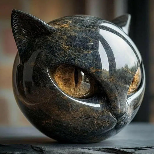 Escultura Decorativa Cabeza de Gato Místico