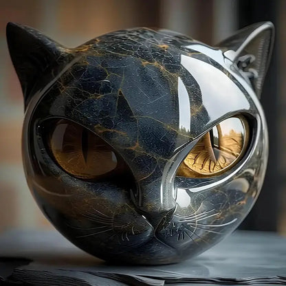 Escultura Decorativa Cabeza de Gato Místico