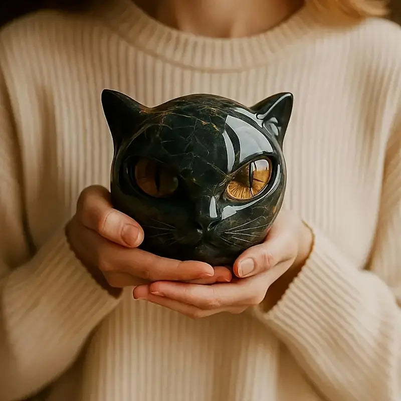 Escultura Decorativa Cabeza de Gato Místico