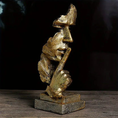 Escultura Abstracta Silencio – Estatua Decorativa en Resina