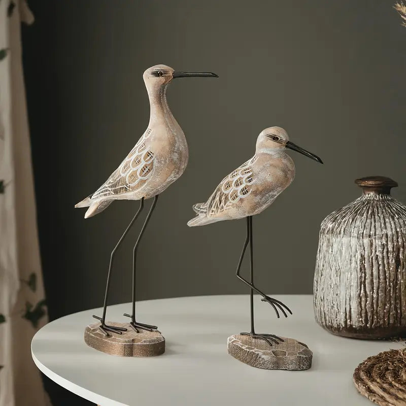 Figuras Decorativas de Garzas – Set de 2 Estatuas de Mesa