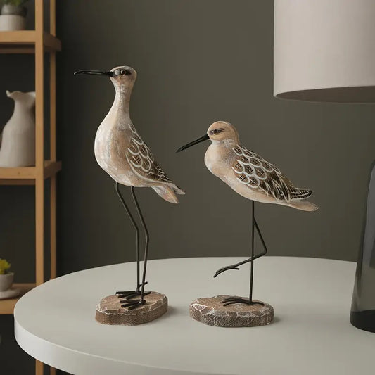 Figuras Decorativas de Garzas – Set de 2 Estatuas de Mesa