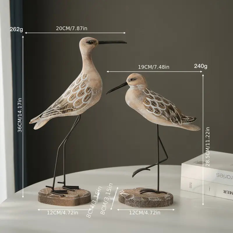 Figuras Decorativas de Garzas – Set de 2 Estatuas de Mesa